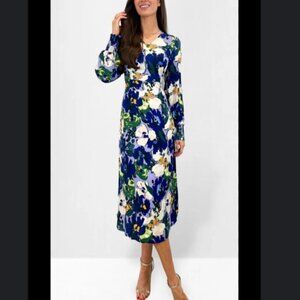 NWT Fransa Frmosa Dress Size S Blue Floral Long Sleeve